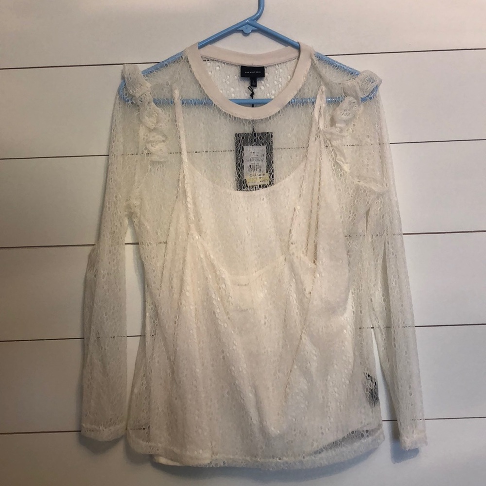 WHO WHAT WEAR lace top